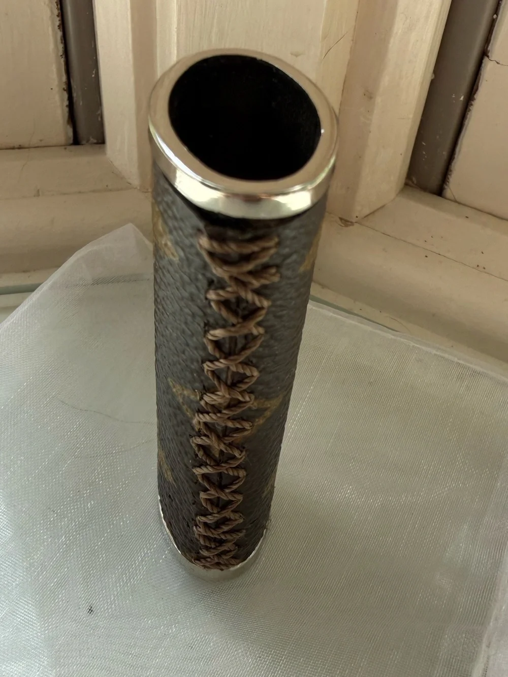 Men's Brown Monogram Leather Lighter Holder Case